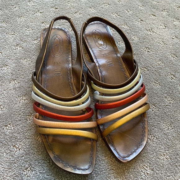 Charter Club Leather Strappy Sandals Made in Italy Size 8.5 Narrow - Picture 1 of 4